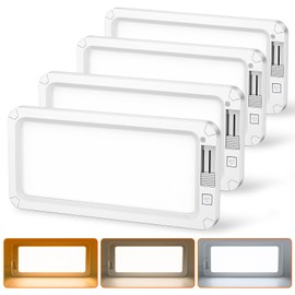 SEALIGHT RV Interior Lights, 3 Color Dimmable LED Fixtures 12V Camper Light 1500LM Ceiling Dome Light With Switch for Camper/Car/Trailer/Boat, Warm Cool Natural White (Pack of 4)