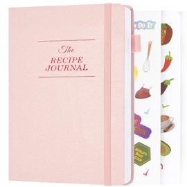 JUBTIC Blank Recipe Book to Write in Your Own Recipes, Personal Cook Books to Write in and Hardcover Recipe Notebook with 2 colorful stickers for Family Recipes(A5, Pink)