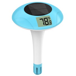 Digital Pool Thermometer Floating Easy Read –Solar Powered Floating Digital Temperature Gauge for Accurate Testing, Big LCD Screen for Easy Reading, °C/°F Display, IPX-8 Waterproof