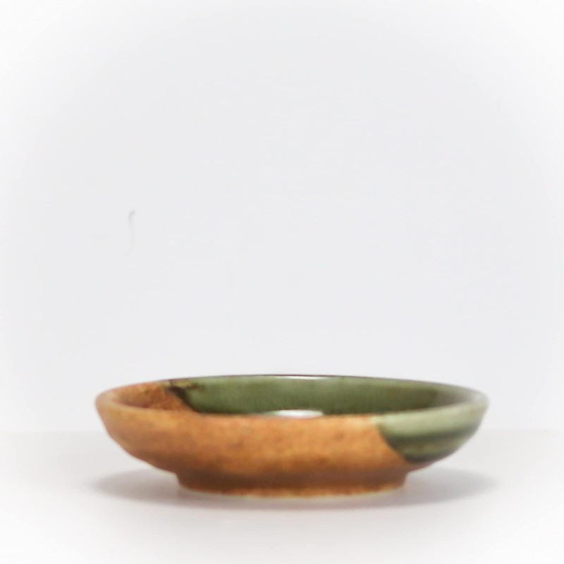 Sushisushi Shigaraki Oribe Brown Side Plate 100x25mm (Japanese Made)