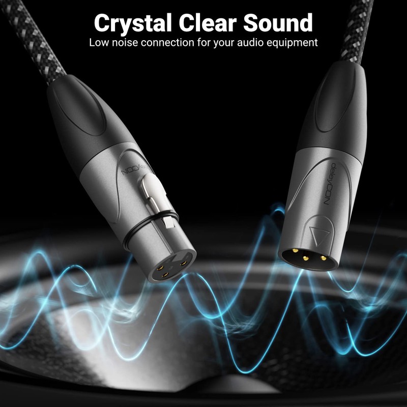 deleyCON Microphone Cable XLR Male to XLR Female (Studio Quality,