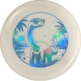 Brachiosaurus Easy-to-Throw Lightweight Disc Golf Mid-Range for Children by Dino Discs | Egg Shell Glow Plastic