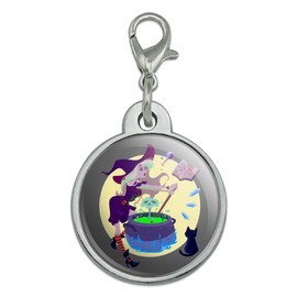 GRAPHICS & MORE Little Witch Brewing Potions Chrome Plated Metal Pet Dog Cat ID Tag