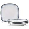 Noritake Colorscapes Layers Ash Set of 4 Square Dinner Plates,