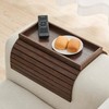GEHE Bamboo Sofa Arm Tray, Foldable Couch Arm Tray Side