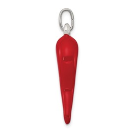 Bijou Silver Red Polished Enamel Italian Horn Charm