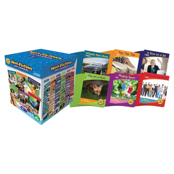 Junior Learning Beanstalk Books Letters & Sounds Non-Fiction Decodables Boxed Set, Set 1, Multicolor
