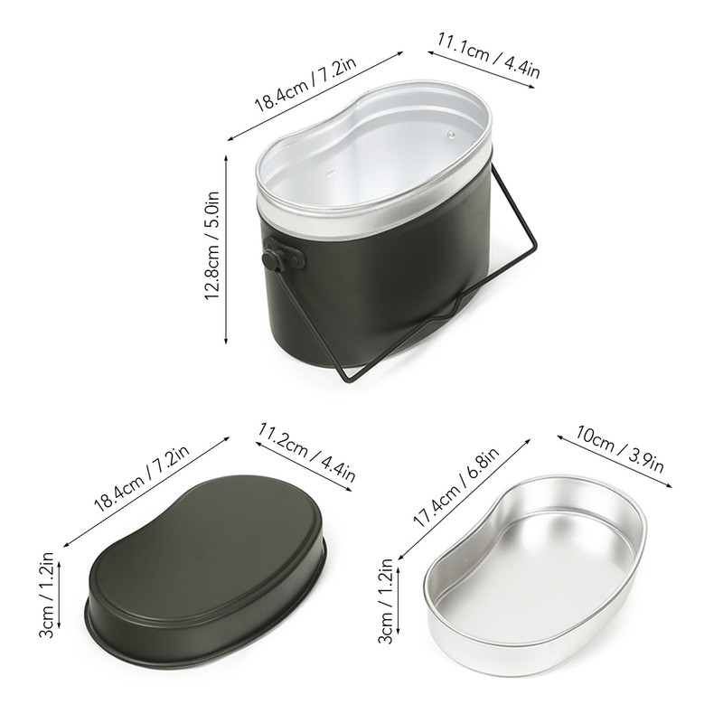 1.5L Outdoor Military Canteen Mess Tin Kit Camping Cookware Lunch