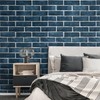 HeloHo 17.7" X 394" Blue Brick Wallpaper Peel and Stick