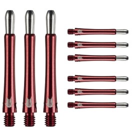 Target Darts Grip Style Aluminium Shaft - Pack of 9 | Red, Intermediate (40.8 mm) | Professional Darts Accessories, 2BA Shaft Multipack with Rings, Dart Shaft Multipack, Dart Stems