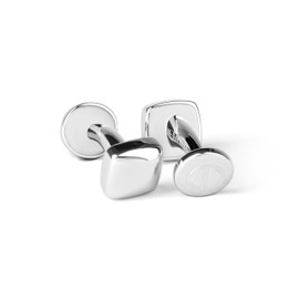 DAVIDOFF ESSENTIALS Mini Cufflinks - Rhodium Plated Brass Cufflinks Square - Stylish Men's Accessories for Simple Elegance, Brass, Not applicable
