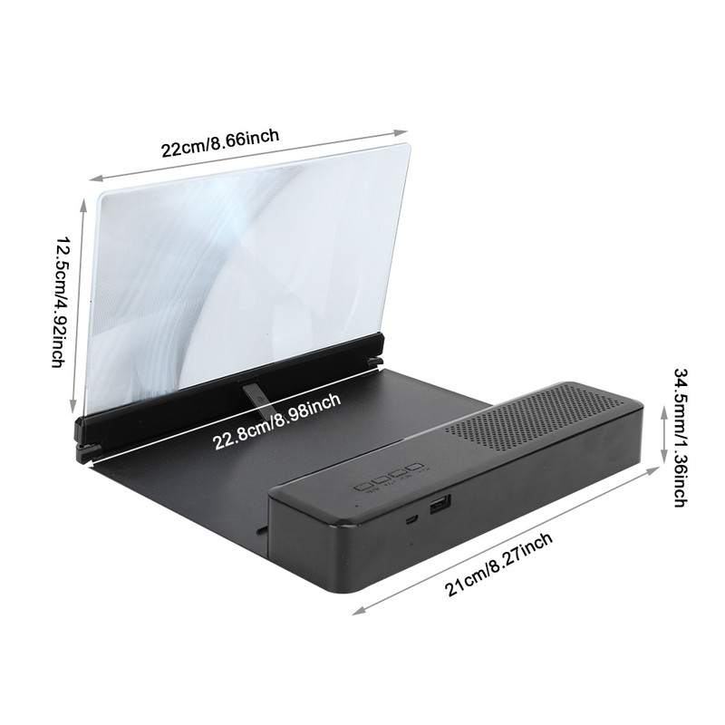 26X 10 Inch Wireless Speaker Mobile Phone Screen Magnifier Bluetooth