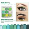 Green Eyeshadow Palette, 9 Colours Glitter Eye Shadow Makeup, Green