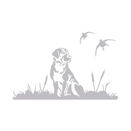 Labrador Decal - Waterfowler Stickers - Hunting Dog Decals - Waterfowl Hunting Sticker - Small Decals - Duck Hunter Sticker - Automotive Window Decal - Hunting Stickers - Hunters Image, White