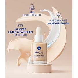 NIVEA 3-in-1 Hyaluronic Serum Foundation Medium (30 ml), Anti-Age Foundation with Serum for Younger Looking Skin, Moisturising Foundation with Hyaluronic