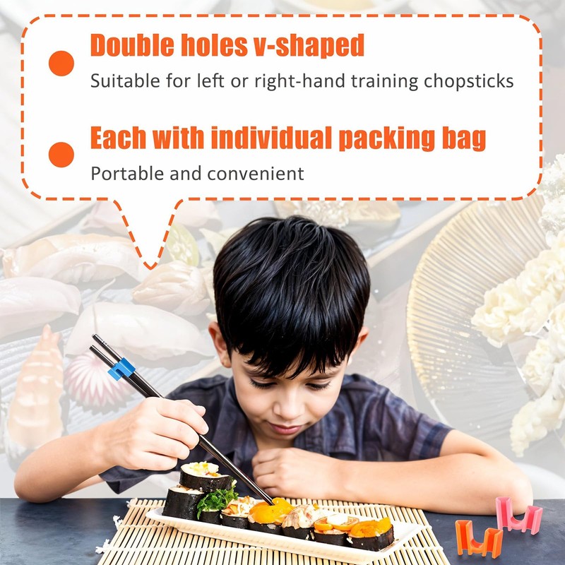 100 Pcs Reusable Chopsticks Helper Multicolor Plastic Practice Chopstick Trainer