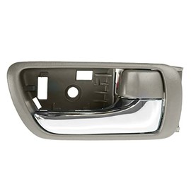 TRQ Right Interior Door Handle Chrome & Brown Passenger Side Compatible with 2002-2006 Toyota Camry