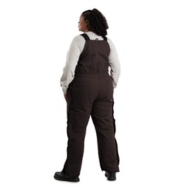 Berne Women's Softstone Duck Insulated Bib Overall, Small Tall, Dark Brown