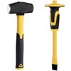 KURUI 3lb Sledge Hammer & Flat Chisel with Hand Protection