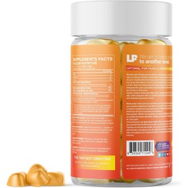 LIMITLESS PHARMA Pure Creatine Gummy Candy | 5g Creatine Monohydrate | Muscle, Strength, Endurance & Performance | Low Sugar, GMO Free, Vegan | 60 Servings, 180 Gummies (Juicy Peach)