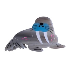 Sea Walrus Hair Clip,Acetate Claw Clips,Small Hair Clips for Women,Funny Hair Clips for Girl,Brown