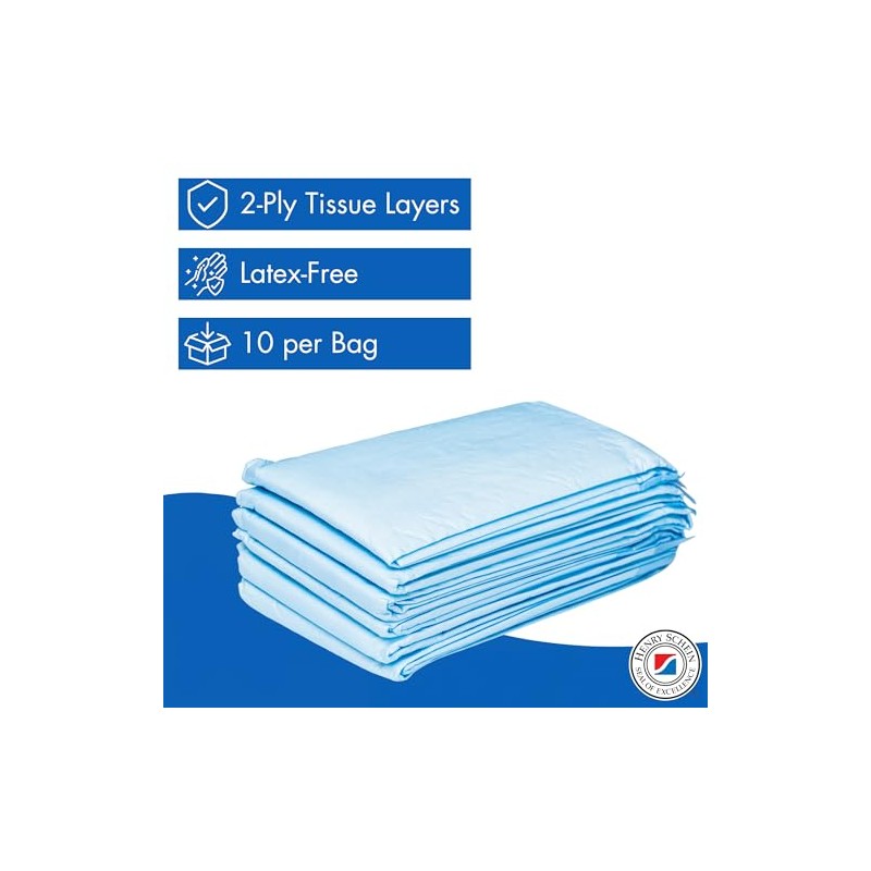Henry Schein Disposable Underpads, 30x36 – Light Absorbency, 2-Ply Tissue,