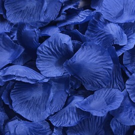 Mikihat Pack of 1200 Rose Petals, Wedding Rose Petals, Artificial Flowers, Silk Flowers, Rose Petals Flowers for Wedding, Birthday, Valentine's Day, Confession, Romantic Decoration (Blue)