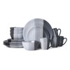 Pfaltzgraff Parker Gray 16 Piece Dinnerware Set, Service for 4,