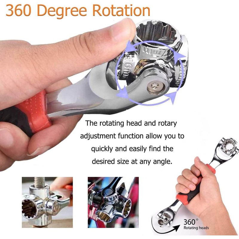 THJOPOKEEL 52 in 1 Multifunctional Spanner with 360 Degree Rotating