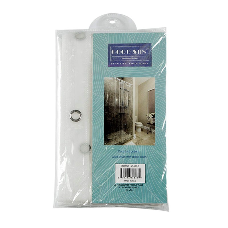 GOODSUN PEVA Antimicrobial PVC Free Shower Curtain Liner, Size:72”x72”, Color: