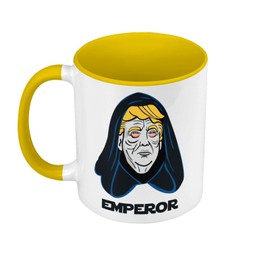 Tasse Farbe Premium Qualität Gelb – Empereur Dark Sidious Trump Parodie Film Series Präsident – Tasse mit Henkel und farbigem Innenfutter