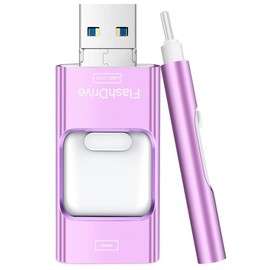 Flash Drive for iPhone 256GB, 4 in 1 USB Type C Memory Stick, Photo Stick External Storage Thumb Drive for iPhone iPad Android Computer:_Dark Black_256GB