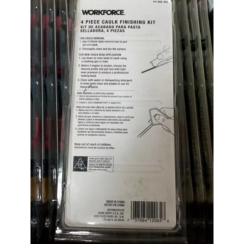WORKFORCE 4-Piece Caulking Tool Kit,Caulk Finishing Tool Kit (4 Piece