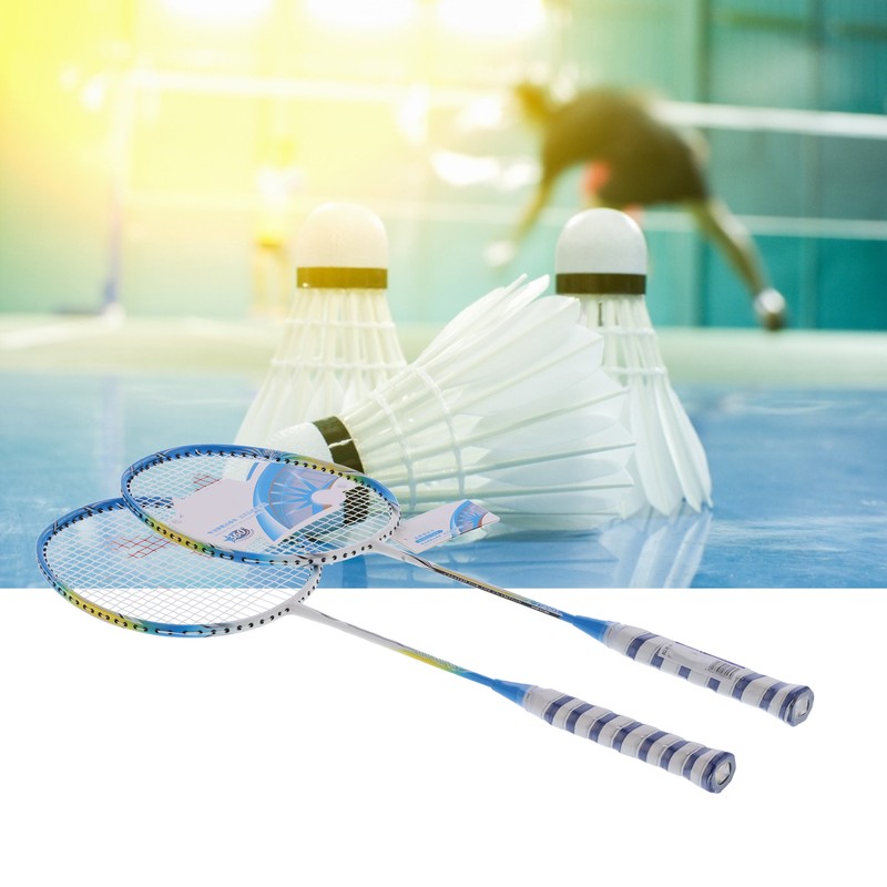 2 Player Badminton Racquets Set Lightweight Full Carbon Double Rackets
