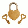 Purpledip Brass Small Padlock: Glowing Heart (11003)