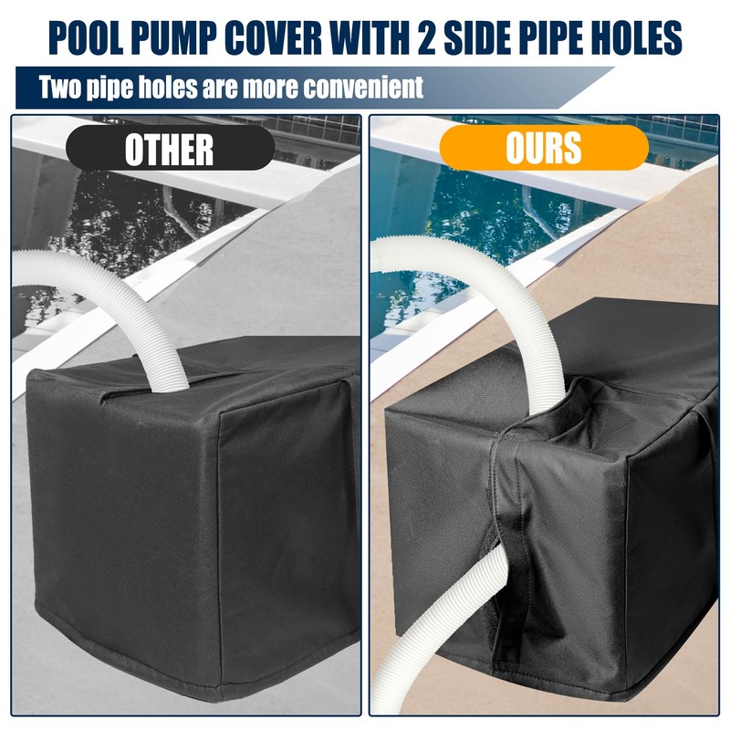 24x11x11 Inch Pool Pump Cover with 2 Side Openings, 3-Layer