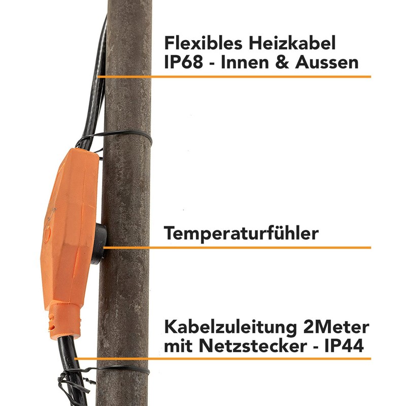 ChiliTec Frost Protection Heating Cable with Temperature Sensor 2 m