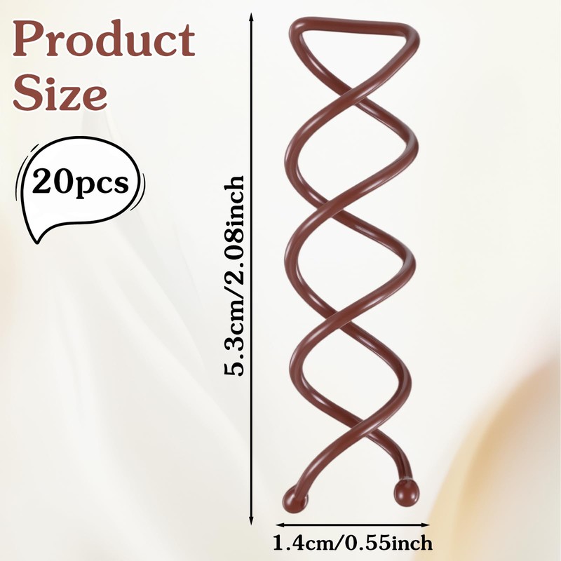 Mabor 20PCS Spiral Hair Pins - Corkscrew Bobby Pins for