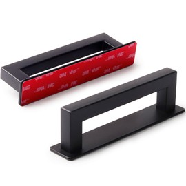 RVPEKUPE Adhesive Cabinet Handles Stick on Handle Self Stick Sliding Shower Door Handle 4-3/4" Black 4-Pack