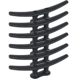 BALAVA 8 Inch Boat Cleats,Electrophoretic Coated Black Dock Cleats, Rope Cleats, Boat Dock Cleats for Marine Deck Nautical Decor Piers for Tying up Boats,Hardware Not Included(6Pack)
