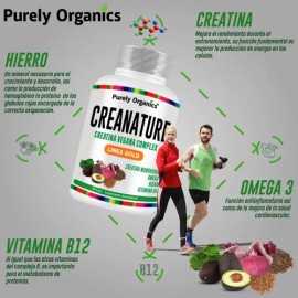 Creatina Vegana Creanature Purely Organics 90 Cápsulas Sin Sabor                                                                                      
