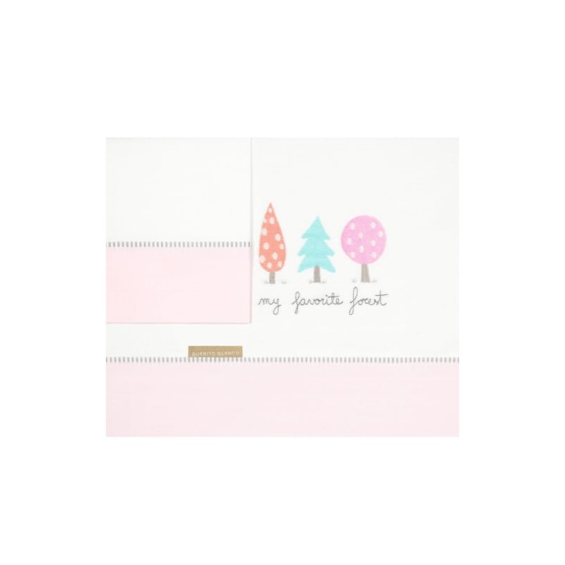 Burrito Blanco | Coralina Fitted Sheet Embroidered 913 Pink 50cm