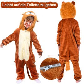 ATOWORLD Lion Costume Children 92 98 104 Lion Costume Child Baby Boys Girls Fancy Dress Costume Lion Child Boy 3-4 Years Lion Costume Children's Costume Lion Jumpsuit Clothing for Toddler Carnival