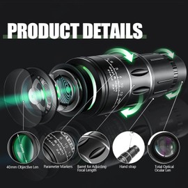 10X42 Mini Monocular Telescope, Birthday Gifts for Men Dad Him Husband Teen Boys, White Elephant Gift for Adults, BAK14 & FMC Prism Scope for Birdwatching Outdoors Hunting, Cool Gadgets