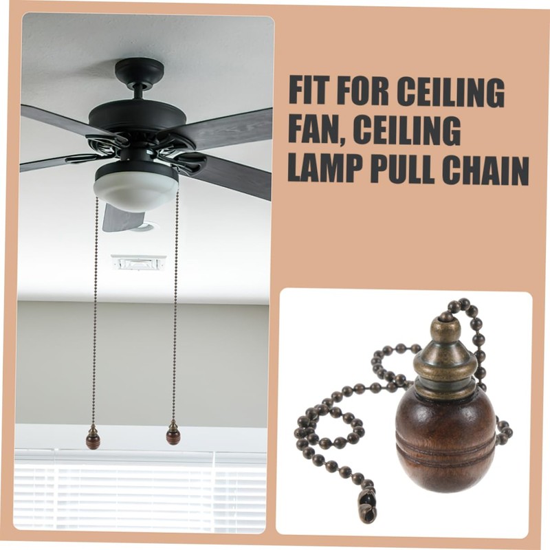 KICHOUSE Vintage Ceiling Fan Chain Pulls Pack Beaded Pull Chain
