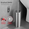 Brushed Stainless Steel Toilet Brush and Cover, No-Punch Hook Base