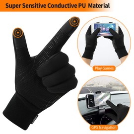 MOCOCITO Fingerless Gloves For Men Cycling Gloves Touch Screen Anti-slip Gloves Running Gloves Knitting Gloves Windproof Outdoor Gloves Warm Gym Gloves