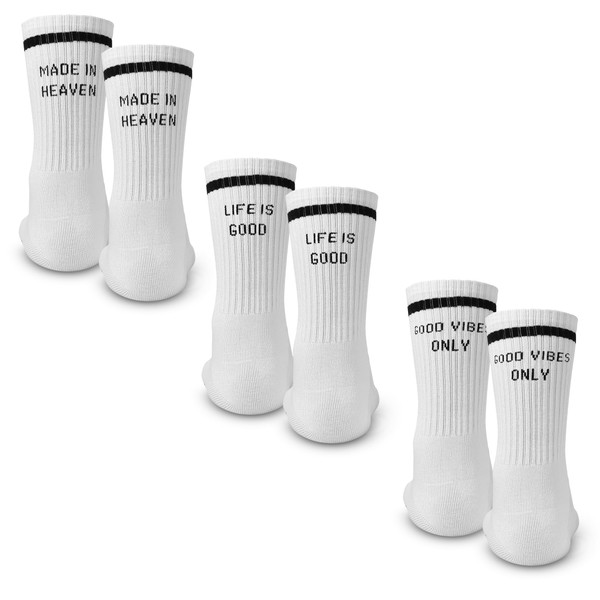 Made by Nami White Crew Socks Set of 3 Cotton