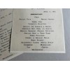 RMS TITANIC SECOND CLASS BREAKFAST MENU REPLICA APRIL 11, 1912