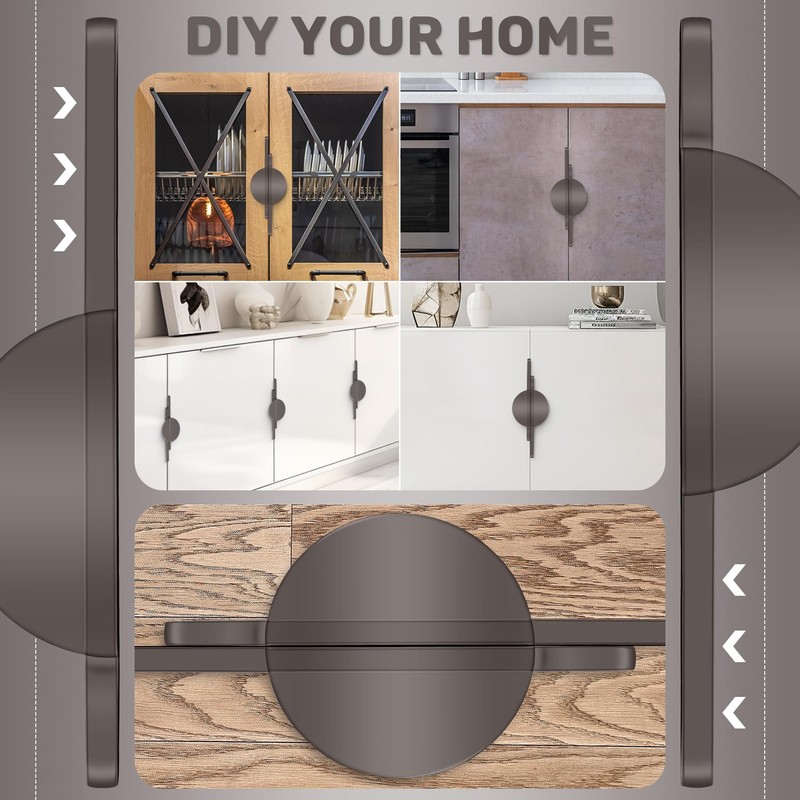 Sknrlko 2 Pack Grey Half Moon Cabinet Pulls Drawer Pulls,Semicircle